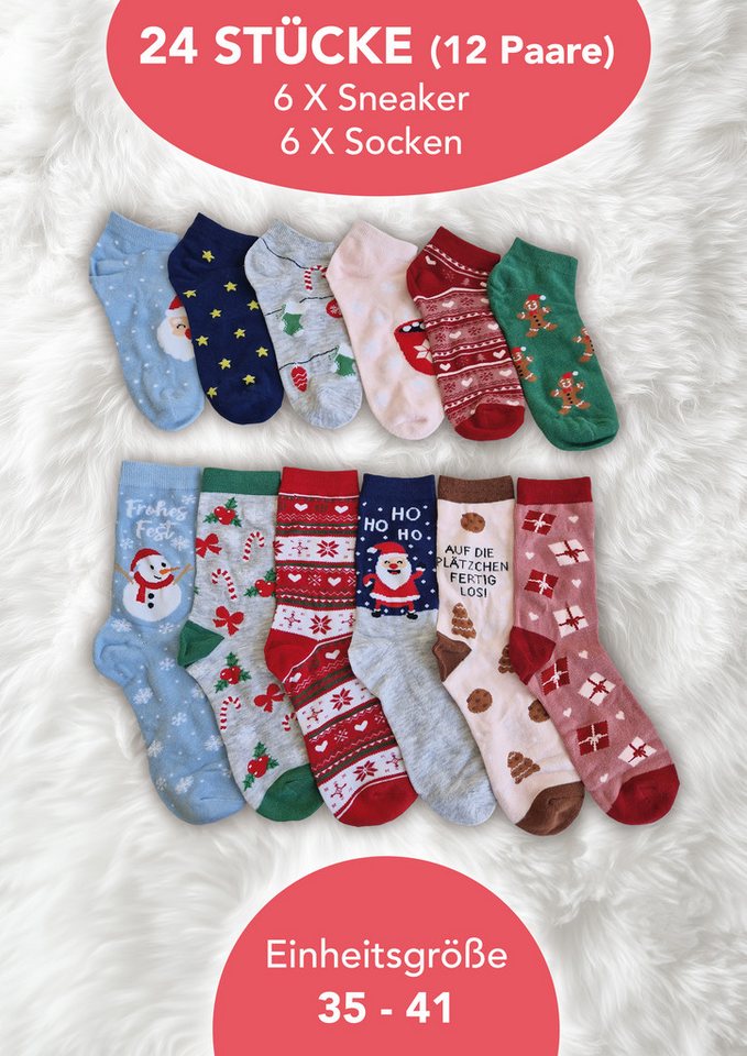 Sockswear Socken Adventskalender Damen oder Herren Sockenkalender – Bild 4 von 5