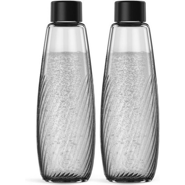 SodaStream Wasserkaraffe DUO Glasflasche Riffled DWS 1L, 2er-Pack, (Set, 2-tlg), Riffled-Design