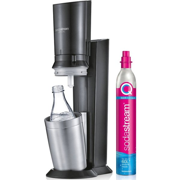 SodaStream Wassersprudler Crystal 3.0, (3-tlg), mit Quick Connect CO2-Zylinder und 1x Glaskaraffe 0,7 L