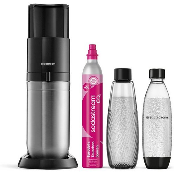 SodaStream Wassersprudler DUO Wassersprudler, Standard Pack, (Set, 4-tlg), Glas- und Kunststoffflaschen nutzbar, 2 Flaschen inklusive