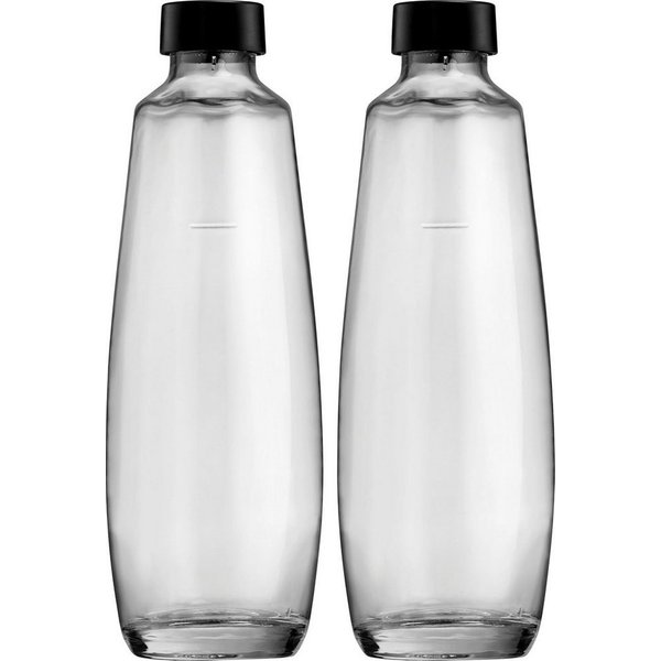 SodaStream Wassersprudler Flasche DuoPack, (Set, 2-tlg), 1L Glasflache, Ersatzflaschen Für SodaStream DUO, 2x 1L