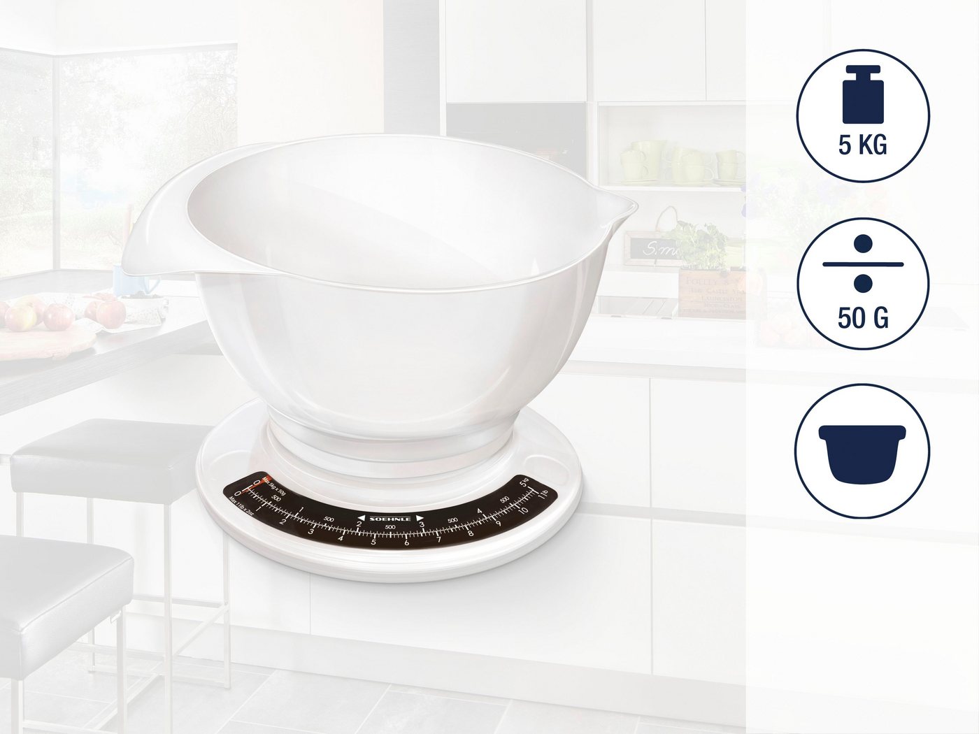 Soehnle Küchenwaage Culina Pro, (2-tlg), mit großer Rührschüssel – Bild 2 von 3