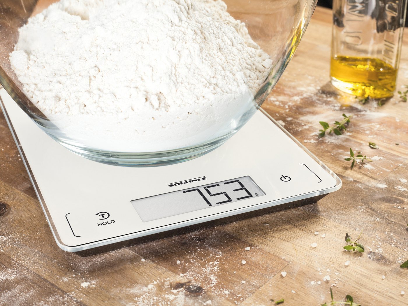 Soehnle Küchenwaage Page Profi 300, (1-tlg), LCD-Anzeige, große Wiegefläche, bis 20kg, Zuwiegefunktion (Tara), g/lb – Bild 5 von 5