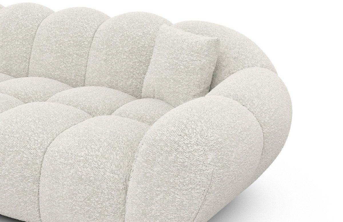 Sofa Dreams Loungesofa Maleron U Form Studio Design Couch, Sofa Wohnlandschaft, 6-Sitzer, Boucléstoff Bezug in Weiß – Bild 5 von 5