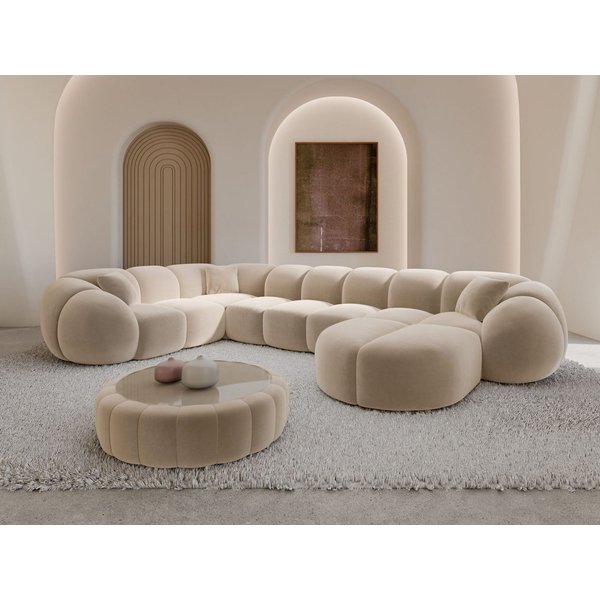 Sofa Dreams Wohnlandschaft XXL Wohnlandschaft Valderosa U-Form aus Stoff, Wohnlandschaft, U-Form, Moderne Wohnlandschaft in U-Form, 2 Zierkissen inklusive