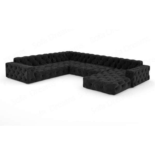 Sofa Dreams Sofa Stoff Samt Designer Samtstoff Sofa Polstersofa Menorca U Form Modern, Chesterfield