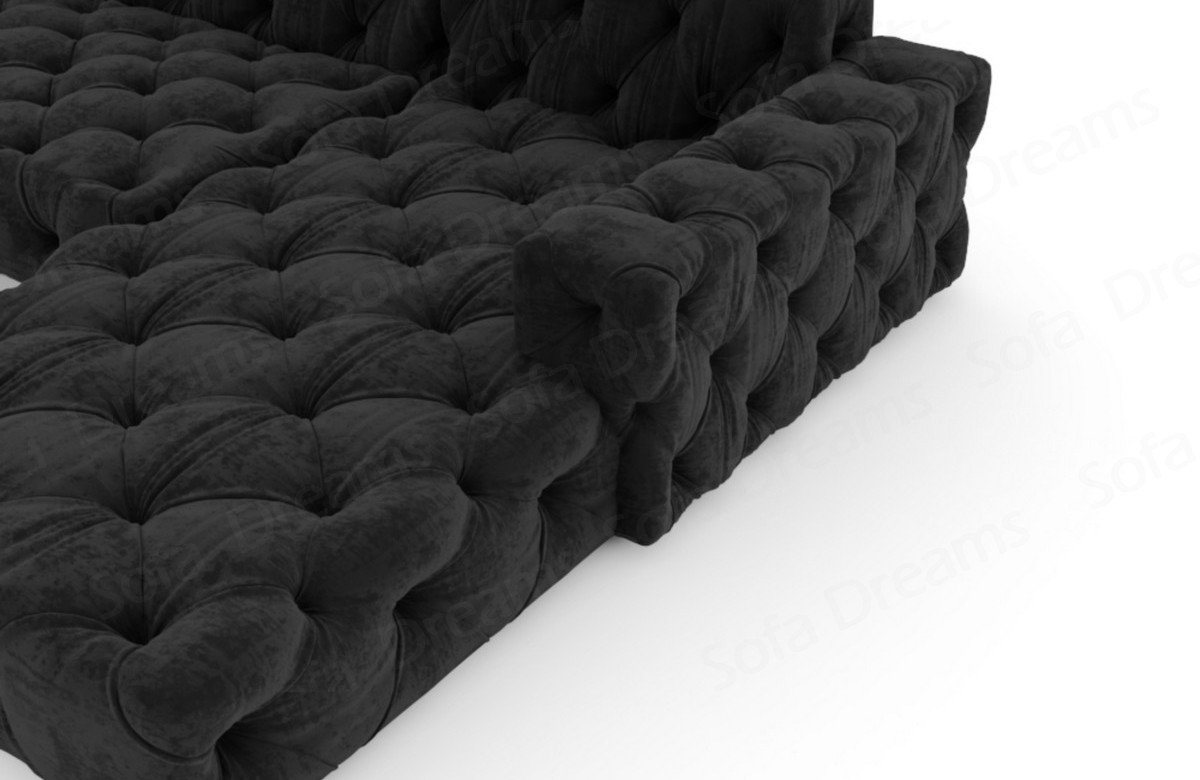 Sofa Dreams Sofa Stoff Samt Designer Samtstoff Sofa Polstersofa Menorca U Form Modern, Chesterfield – Bild 4 von 5