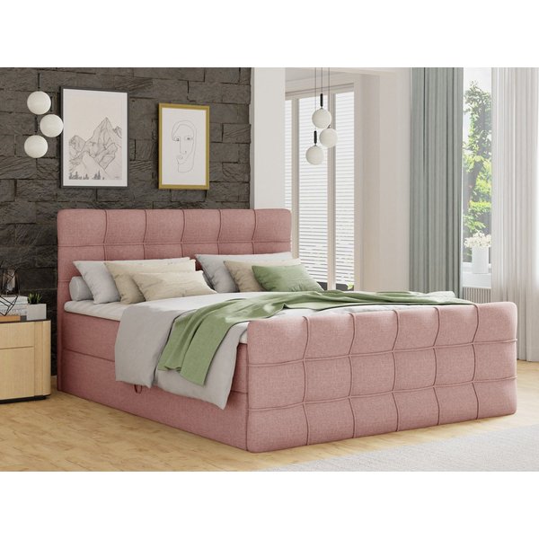 Sofnet Boxbett Best Lux (mit zwei Bettkästen, Bonell-Matratze und Topper), Doppelbett, Polsterbett mit Kopfteil und Fußteil, Boxspringbett