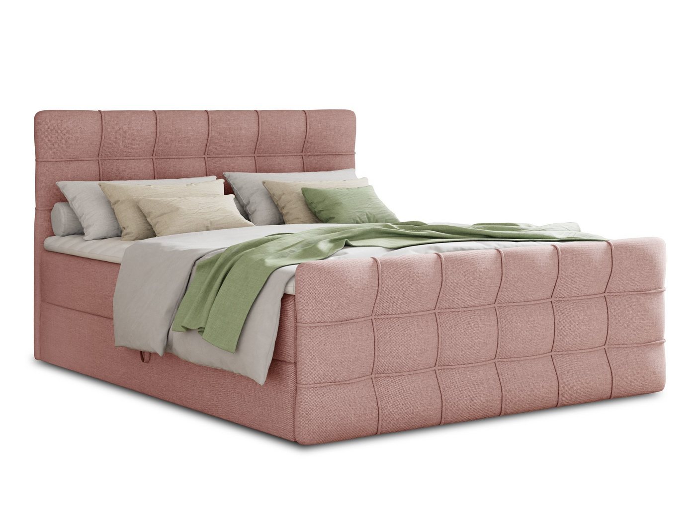 Sofnet Boxbett Best Lux (mit zwei Bettkästen, Bonell-Matratze und Topper), Doppelbett, Polsterbett mit Kopfteil und Fußteil, Boxspringbett – Bild 2 von 5