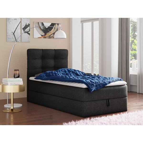 Sofnet Boxbett Best Mini (mit Bettkasten, Bonell-Matratze und Topper), Einzelbett, Polsterbett mit Kopfteil, Boxspringbett, Kinderbett