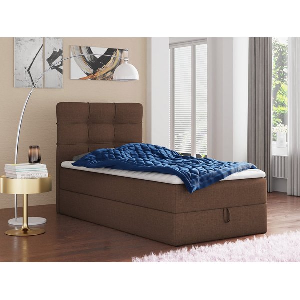 Sofnet Boxbett Best Mini (mit Bettkasten, Bonell-Matratze und Topper), Einzelbett, Polsterbett mit Kopfteil, Boxspringbett, Kinderbett