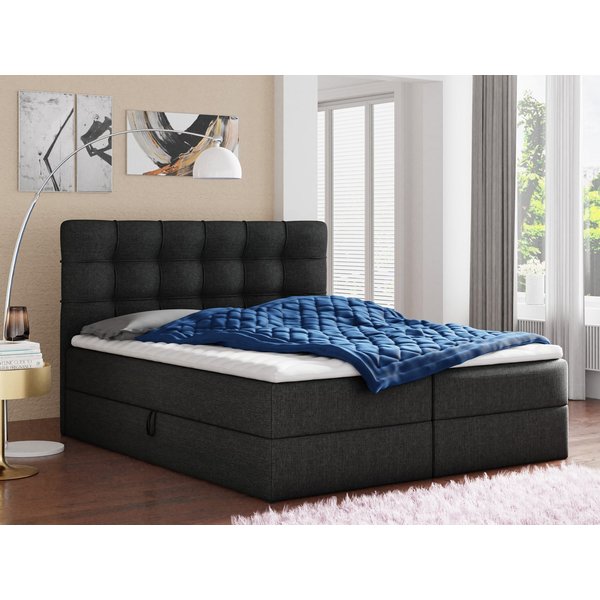 Sofnet Boxbett Best (mit zwei Bettkästen, Bonell-Matratze und Topper), Doppelbett, Polsterbett mit Kopfteil, Boxspringbett