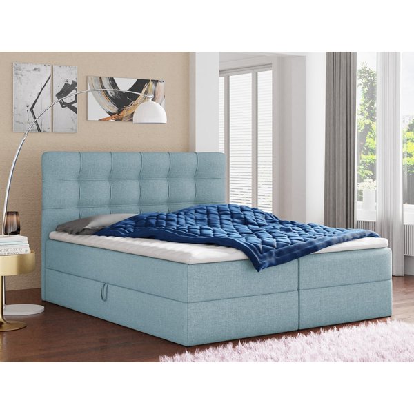 Sofnet Boxbett Best (mit zwei Bettkästen, Bonell-Matratze und Topper), Doppelbett, Polsterbett mit Kopfteil, Boxspringbett