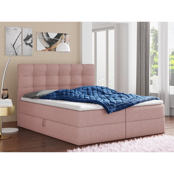 Sofnet Boxbett Best (mit zwei Bettkästen, Bonell-Matratze und Topper), Doppelbett, Polsterbett mit Kopfteil, Boxspringbett