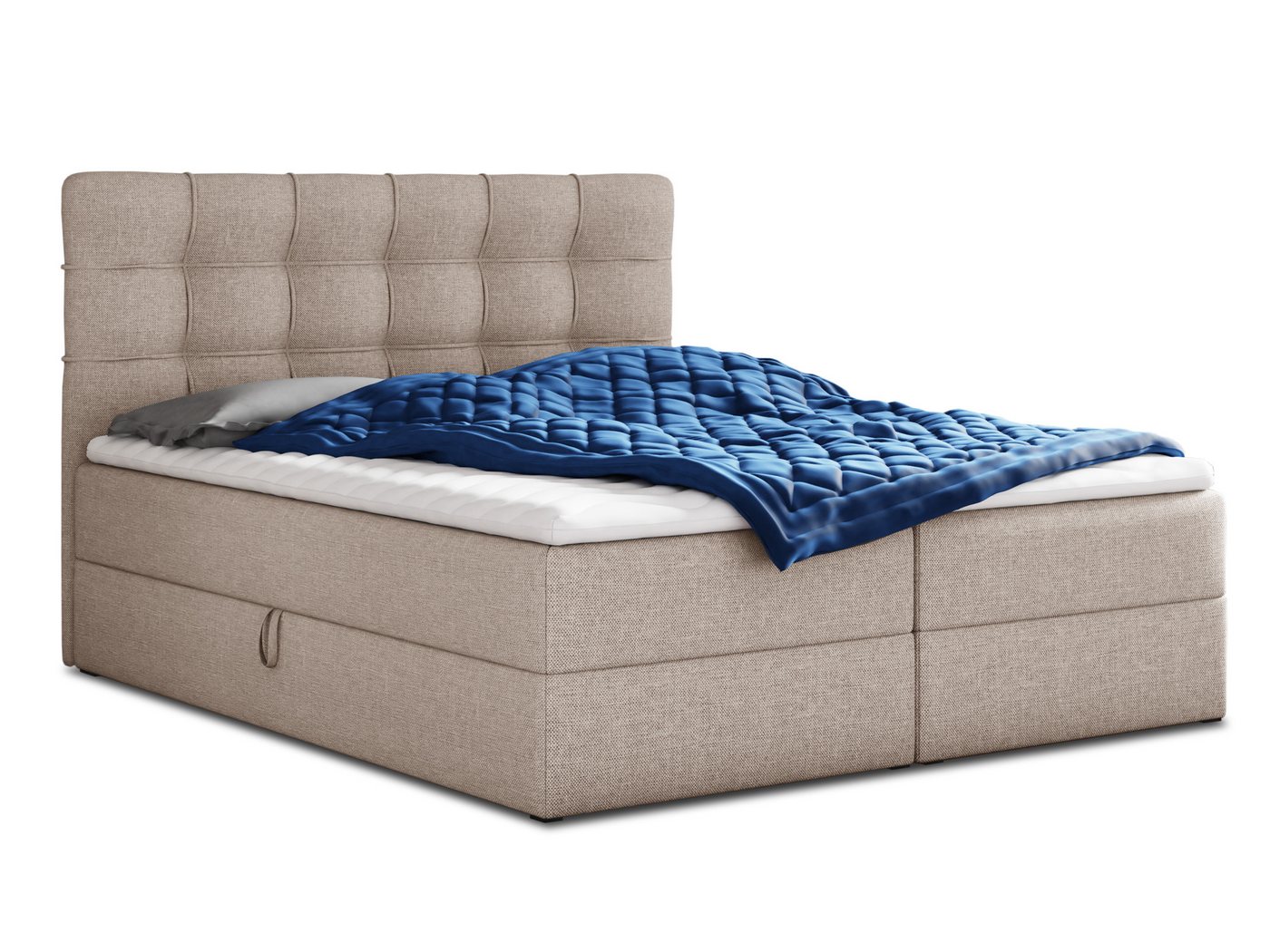 Sofnet Boxbett Best (mit zwei Bettkästen, Bonell-Matratze und Topper), Doppelbett, Polsterbett mit Kopfteil, Boxspringbett – Bild 2 von 5