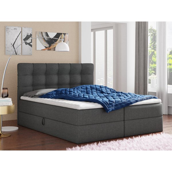 Sofnet Boxbett Best (mit zwei Bettkästen, Bonell-Matratze und Topper), Doppelbett, Polsterbett mit Kopfteil, Boxspringbett