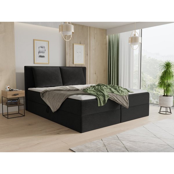 Sofnet Boxbett Egro (mit zwei Bettkästen, Bonell-Matratze und Topper), Doppelbett, Polsterbett mit Kopfteil und Kissen, Boxspringbett