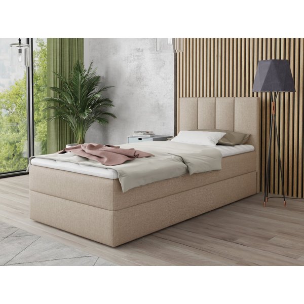 Sofnet Boxbett Star Mini (mit Bettkasten, Bonell-Matratze und Topper), Einzelbett, Polsterbett mit Kopfteil, Boxspringbett, Kinderbett
