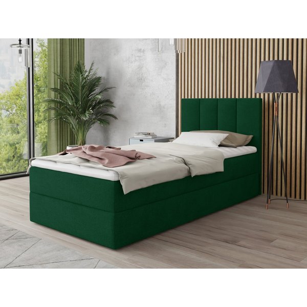 Sofnet Boxbett Star Mini (mit Bettkasten, Bonell-Matratze und Topper), Einzelbett, Polsterbett mit Kopfteil, Boxspringbett, Kinderbett