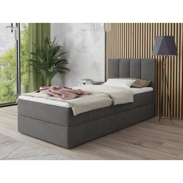 Sofnet Boxbett Star Mini (mit Bettkasten, Bonell-Matratze und Topper), Einzelbett, Polsterbett mit Kopfteil, Boxspringbett, Kinderbett