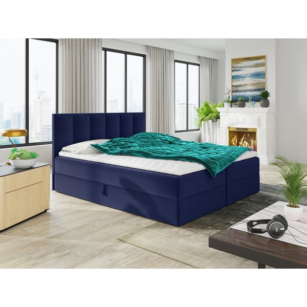 Sofnet Boxbett Star (mit zwei Bettkästen, Bonell-Matratze und Topper), Doppelbett, Polsterbett mit Kopfteil, Boxspringbett