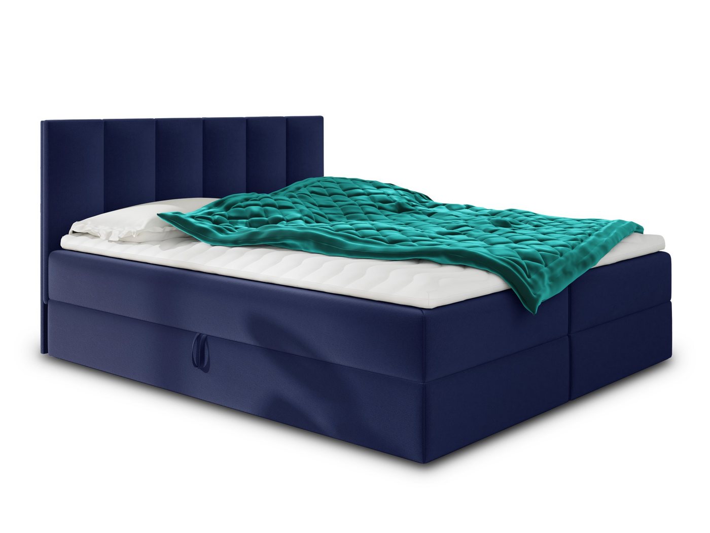 Sofnet Boxbett Star (mit zwei Bettkästen, Bonell-Matratze und Topper), Doppelbett, Polsterbett mit Kopfteil, Boxspringbett – Bild 2 von 5