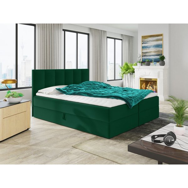 Sofnet Boxbett Star (mit zwei Bettkästen, Bonell-Matratze und Topper), Doppelbett, Polsterbett mit Kopfteil, Boxspringbett