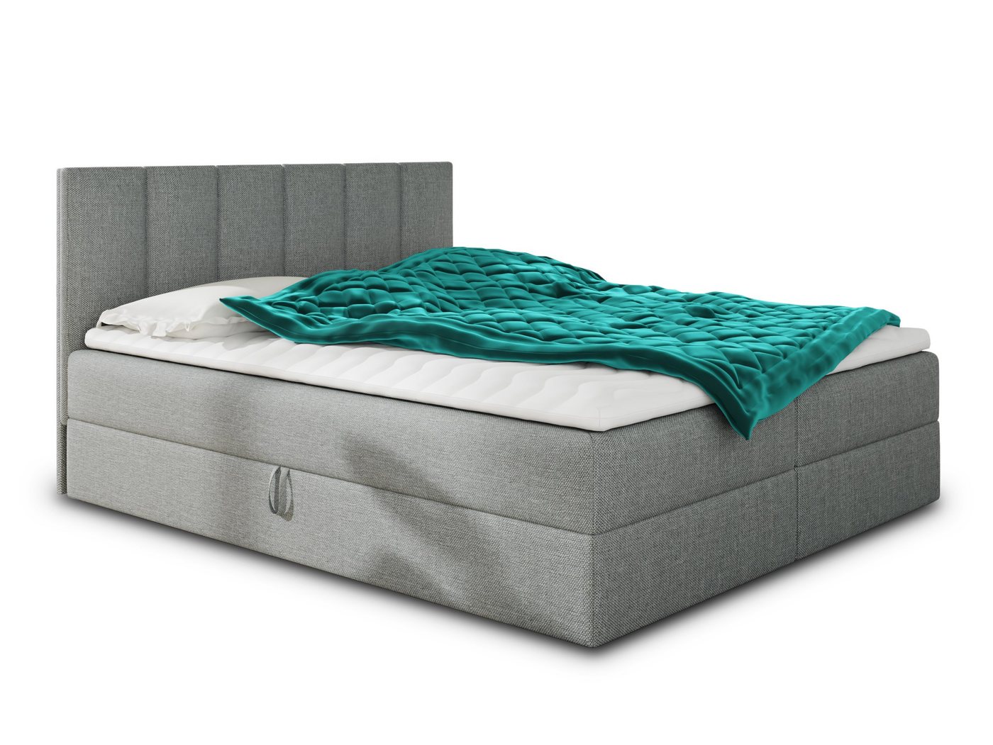 Sofnet Boxbett Star (mit zwei Bettkästen, Bonell-Matratze und Topper), Doppelbett, Polsterbett mit Kopfteil, Boxspringbett – Bild 2 von 5
