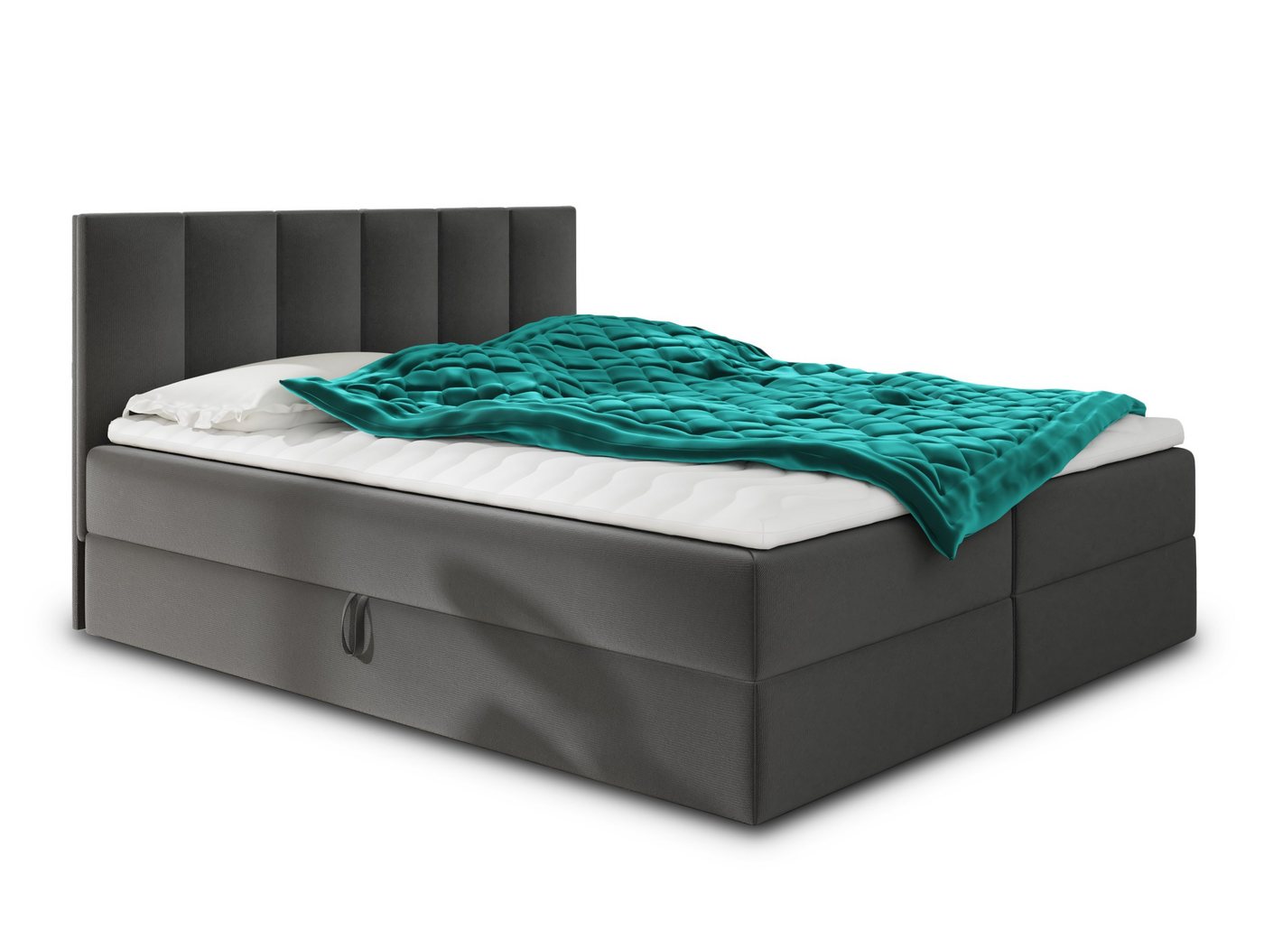 Sofnet Boxbett Star (mit zwei Bettkästen, Bonell-Matratze und Topper), Doppelbett, Polsterbett mit Kopfteil, Boxspringbett – Bild 2 von 5