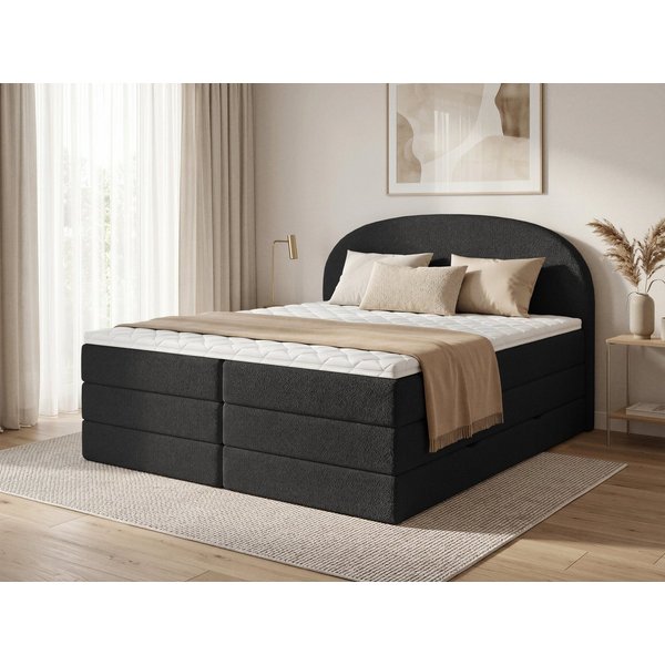 Sofnet Boxspringbett Cloud XL (2x Bettkästen, Bonellfederkern- und Taschenfederkernmatratze, Topper), Polsterbett, Doppelbett, Webstoff, mit Kopfteil, 140/160/1