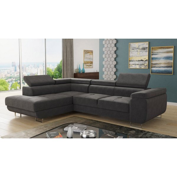 Sofnet Ecksofa Caris, mit Schlaffunktion und Bettkasten, Wohnlandschaft mit einstellbare Kopfstützen, Schlafsofa