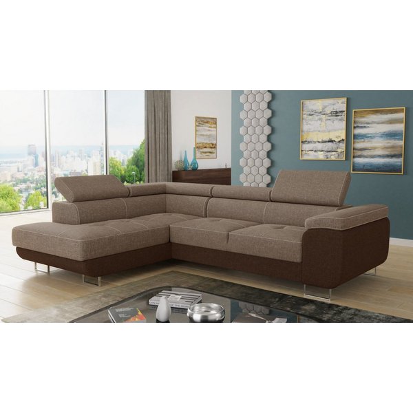Sofnet Ecksofa Caris, mit Schlaffunktion und Bettkasten, Wohnlandschaft mit einstellbare Kopfstützen, Schlafsofa