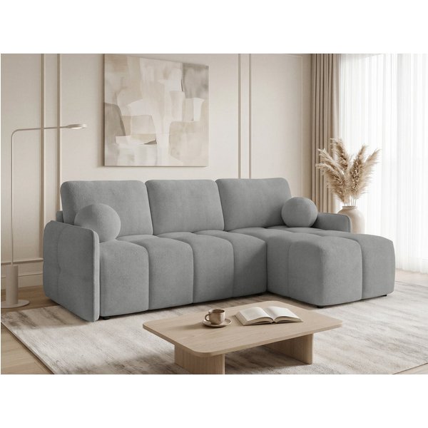 Sofnet Ecksofa Nubo, mit Schlaffunktion und Bettkasten, Schlafsofa mit Wellenfeder, L-Form Couch, Bettfunktion, Bouclé