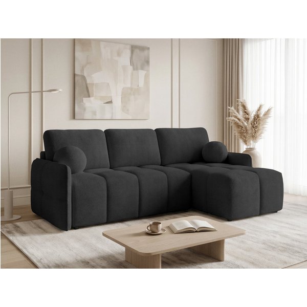 Sofnet Ecksofa Nubo, mit Schlaffunktion und Bettkasten, Schlafsofa mit Wellenfeder, L-Form Couch, Bettfunktion, Bouclé