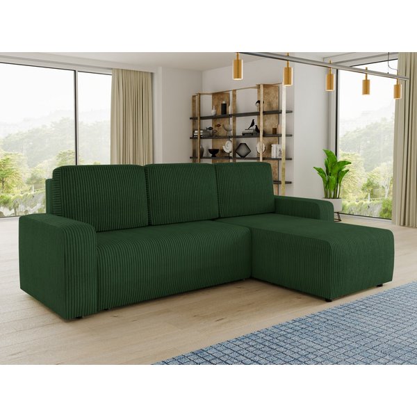 Sofnet Ecksofa Roma L, mit Schlaffunktion und Bettkasten, L-Form Couch, Cord Stoff, Schlafsofa mit Wellenfeder