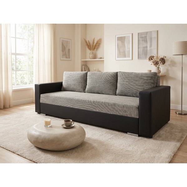 Sofnet Schlafsofa Bird, mit Schlaffunktion und Bettkasten, Bettsofa mit Chromfüße, Schlafcouch, Sofagarnitur