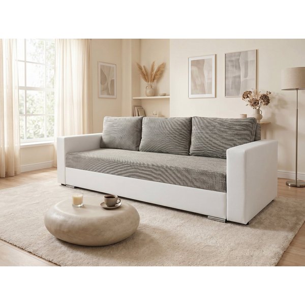 Sofnet Schlafsofa Bird, mit Schlaffunktion und Bettkasten, Bettsofa mit Chromfüße, Schlafcouch, Sofagarnitur