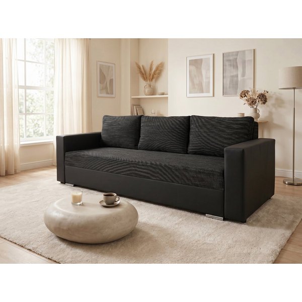 Sofnet Schlafsofa Bird, mit Schlaffunktion und Bettkasten, Bettsofa mit Chromfüße, Schlafcouch, Sofagarnitur