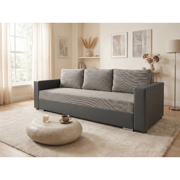Sofnet Schlafsofa Bird, mit Schlaffunktion und Bettkasten, Bettsofa mit Chromfüße, Schlafcouch, Sofagarnitur