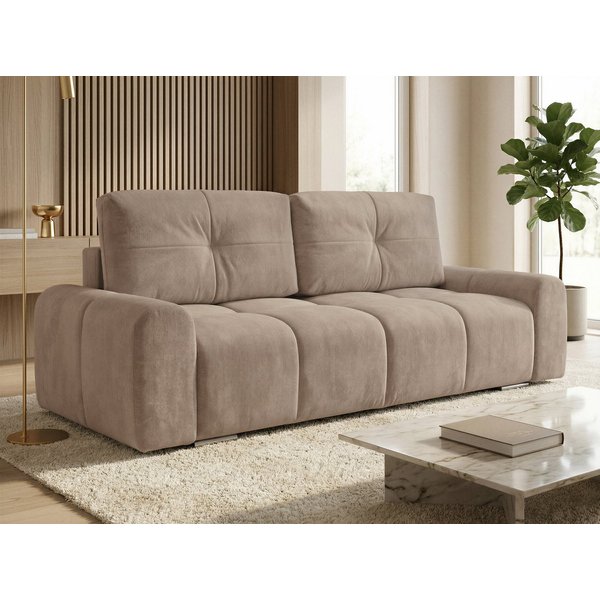 Sofnet Schlafsofa Fluffy, mit Schlaffunktion und Bettkasten, Bonellfederkern, Chenille-Bezug, große Schlaffläche 195x145 cm