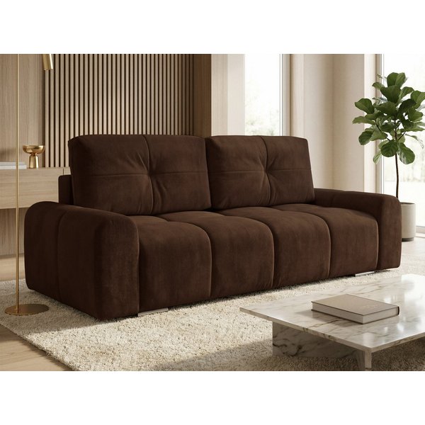 Sofnet Schlafsofa Fluffy, mit Schlaffunktion und Bettkasten, Bonellfederkern, Chenille-Bezug, große Schlaffläche 195x145 cm