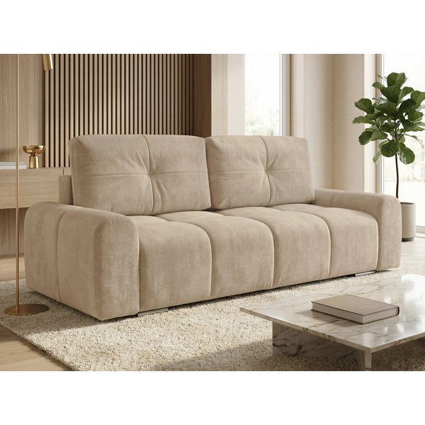 Sofnet Schlafsofa Fluffy, mit Schlaffunktion und Bettkasten, Bonellfederkern, Chenille-Bezug, große Schlaffläche 195x145 cm