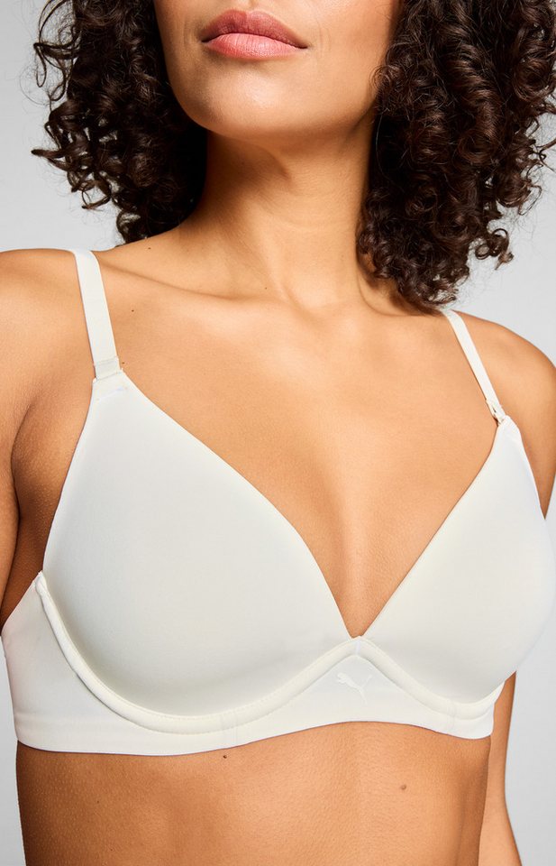 PUMA Soft-BH PUMA WOMEN MICROFIBER SOFT PADDED BRA 1P mit wendbaren und verstellbaren Trägern, Logodruck vorn – Bild 3 von 5