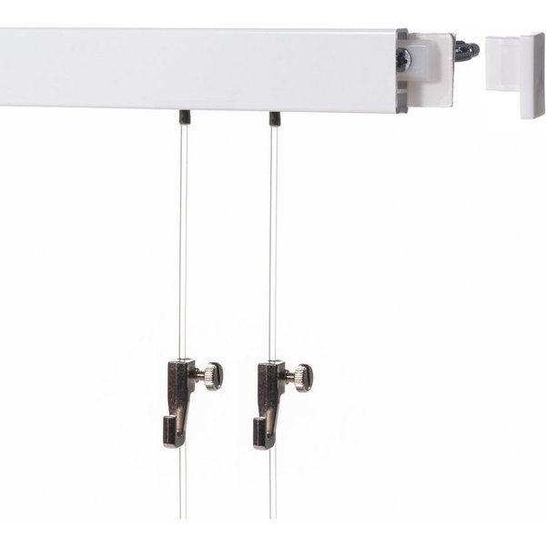 SOFT-RAIL Bilderschienenset Galerieschiene 1,5 Meter (1 x 1,5 m) BUDGET, Wandmontage, inkl. Montagematerial, Seile und Haken