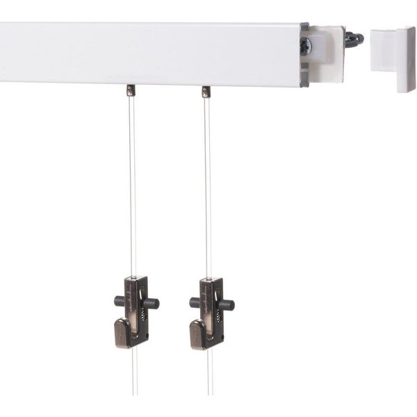 SOFT-RAIL Bilderschienenset Galerieschiene 2 Meter (1 x 2 m) COMFORT, Wandmontage, inkl. Montagematerial, Seile und Haken