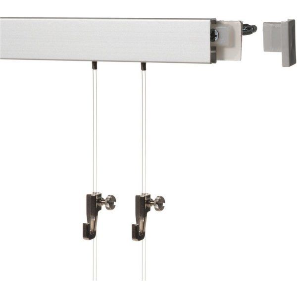 SOFT-RAIL Bilderschienenset Galerieschiene 6 Meter (4 x 1,5 m) BUDGET, Wandmontage, inkl. Montagematerial, Seile und Haken