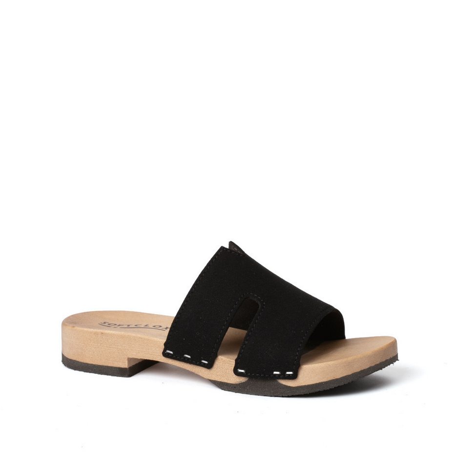 Softclox BLIDA vegan Velourseffekt schwarz (hazelnut) Pantolette – Bild 3 von 5