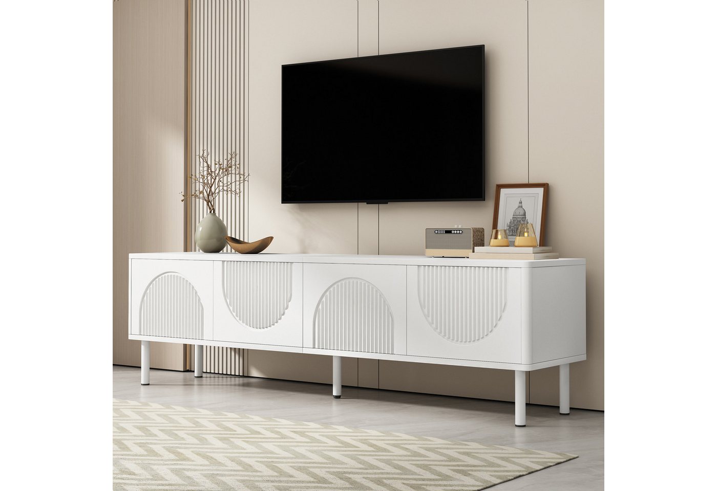 SOFTWEARY Lowboard Breite 180 cm, stehend, Modernes griffloses TV-Board, TV-Schrank – Bild 3 von 5
