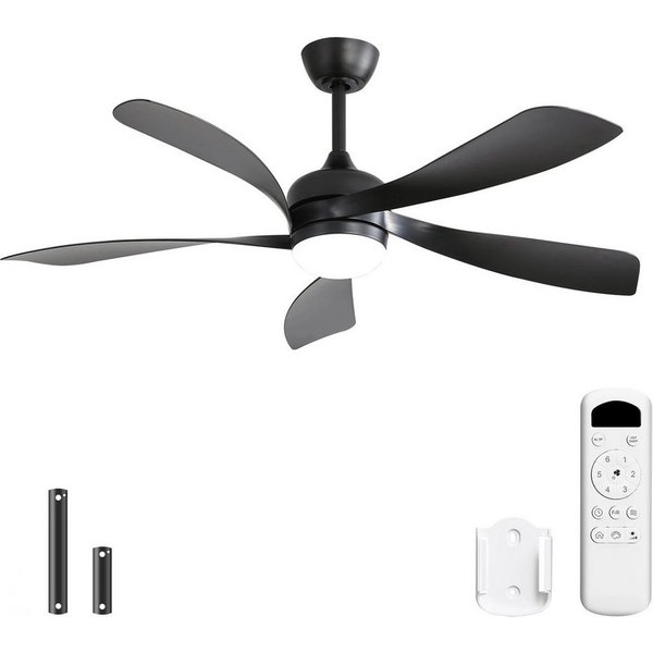 Sofucor Deckenventilator mit Beleuchtung und Fernbedienung, 132 cm moderner Deckenventilator, für Innen- & Außenbereich, leiser DC-Motor