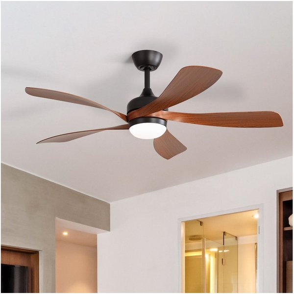 Sofucor Deckenventilator mit Beleuchtung und Fernbedienung, 132 cm moderner Deckenventilator, 5 ABS-Flügel, 6 Geschwindigkeiten, Timer-Funktion
